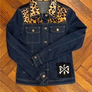 Leopard Print Denim Jacket